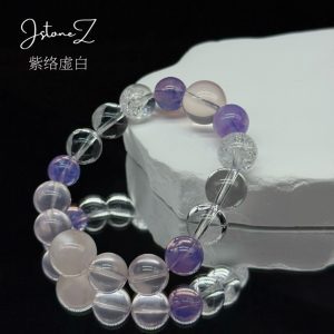 紫络虚白|紫水晶白水晶粉水晶脑清情暖智稳心安