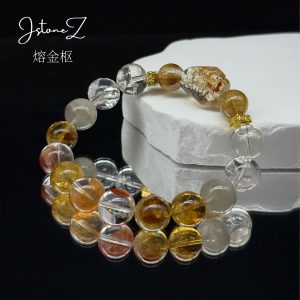 熔金枢|白水晶铜发晶超七红胶花黄塔晶炽热丰盛生生不息